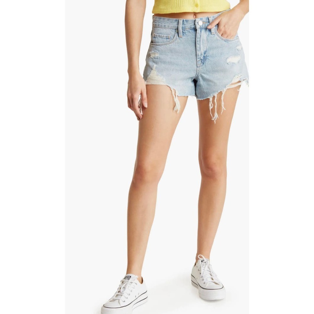Barrow Blanknyc Blue Jean Vintage High Rise Distressed Shorts Women 30 Nwt $78
